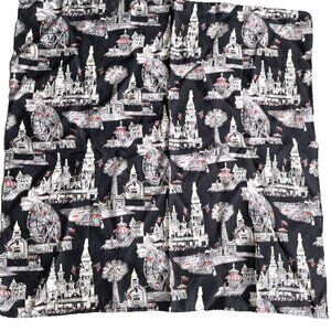 VTG 90s Nicole Miller 100% Silk Scarf 20” Square Coney Island Ferris Wheel NWT